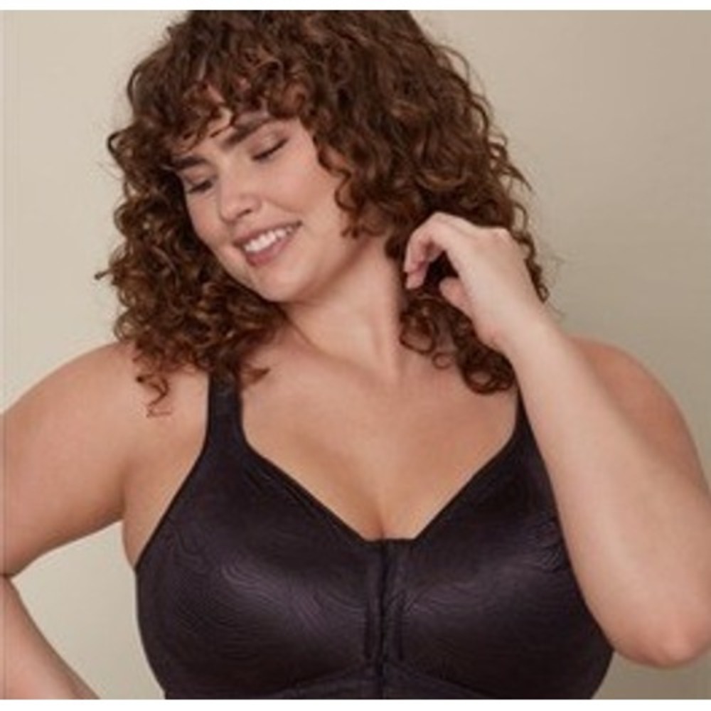 Playtex 18Hour Posture Support Back Support Bra Black Wireless Front Closure 38B